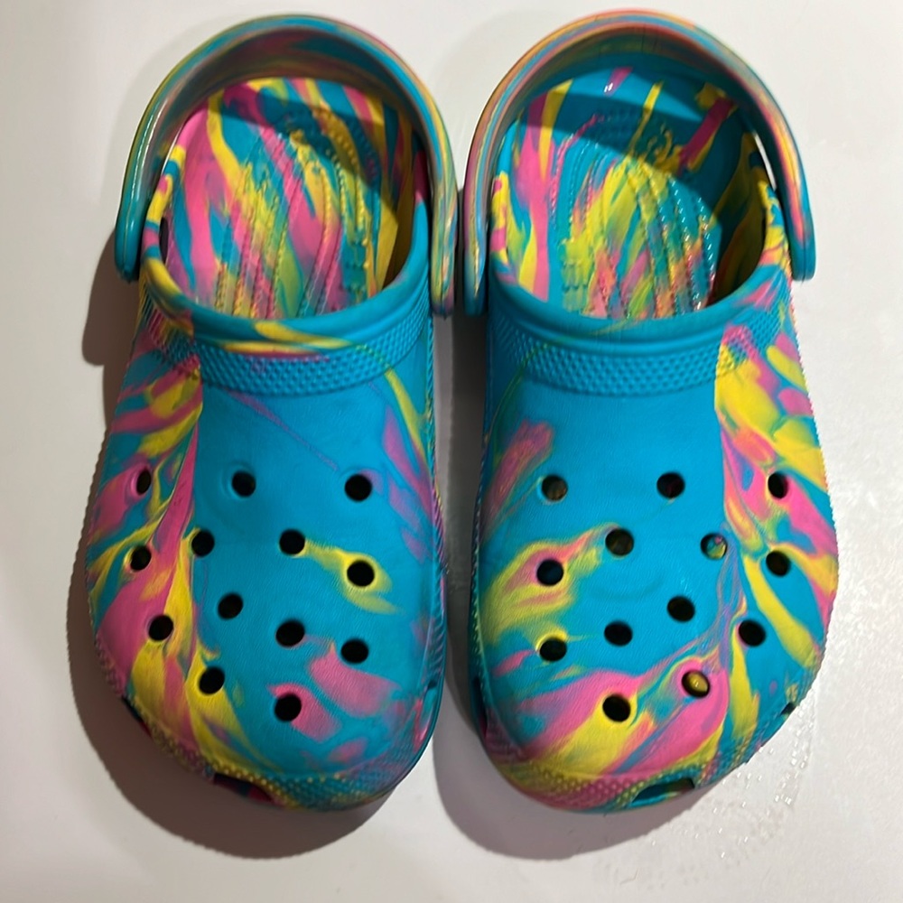 Multi colored crocs